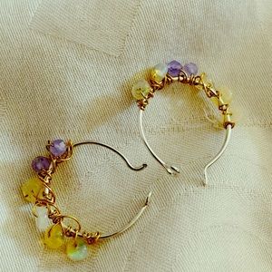 Petite sterling silver and opal earrings minimalist huggie